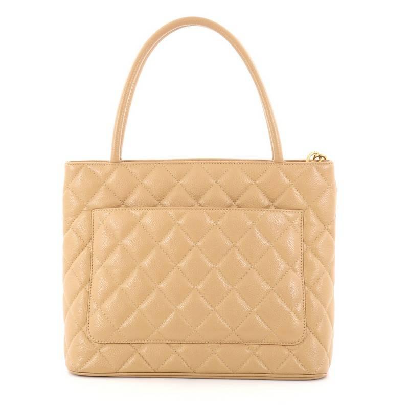 Chanel Quilted Caviar Medallion Tote  In Good Condition In NY, NY