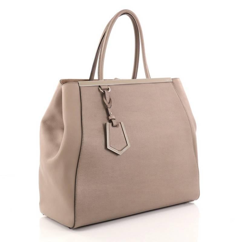 Brown Fendi 2Jours Handbag Leather Large