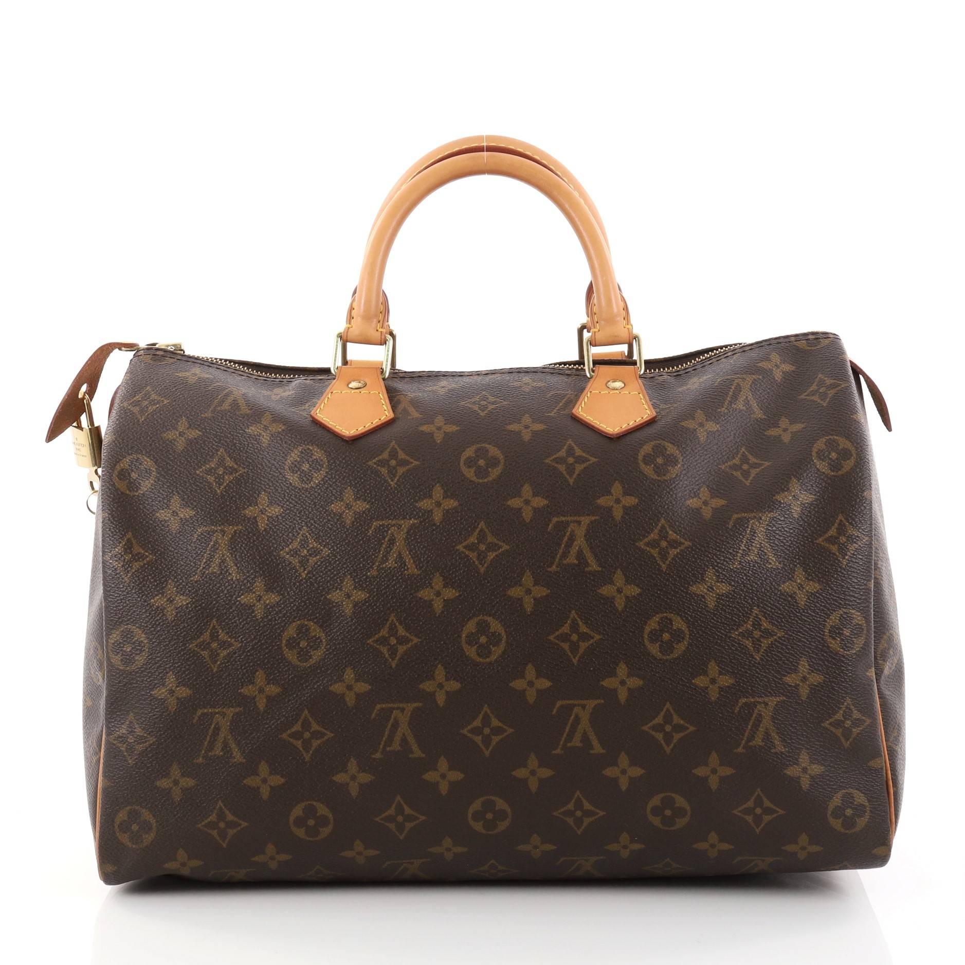 Women's or Men's Louis Vuitton Speedy Handbag Monogram Canvas 35