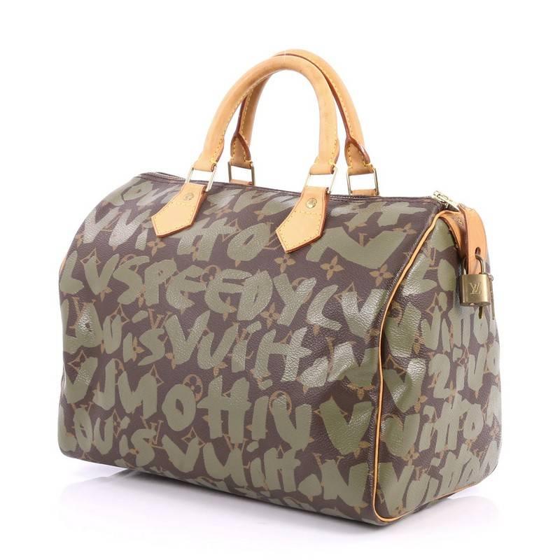 Women's or Men's Louis Vuitton Speedy Handbag Limited Edition Monogram Graffiti 30