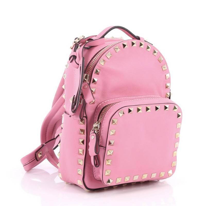 Pink Valentino Rockstud Backpack Leather Mini