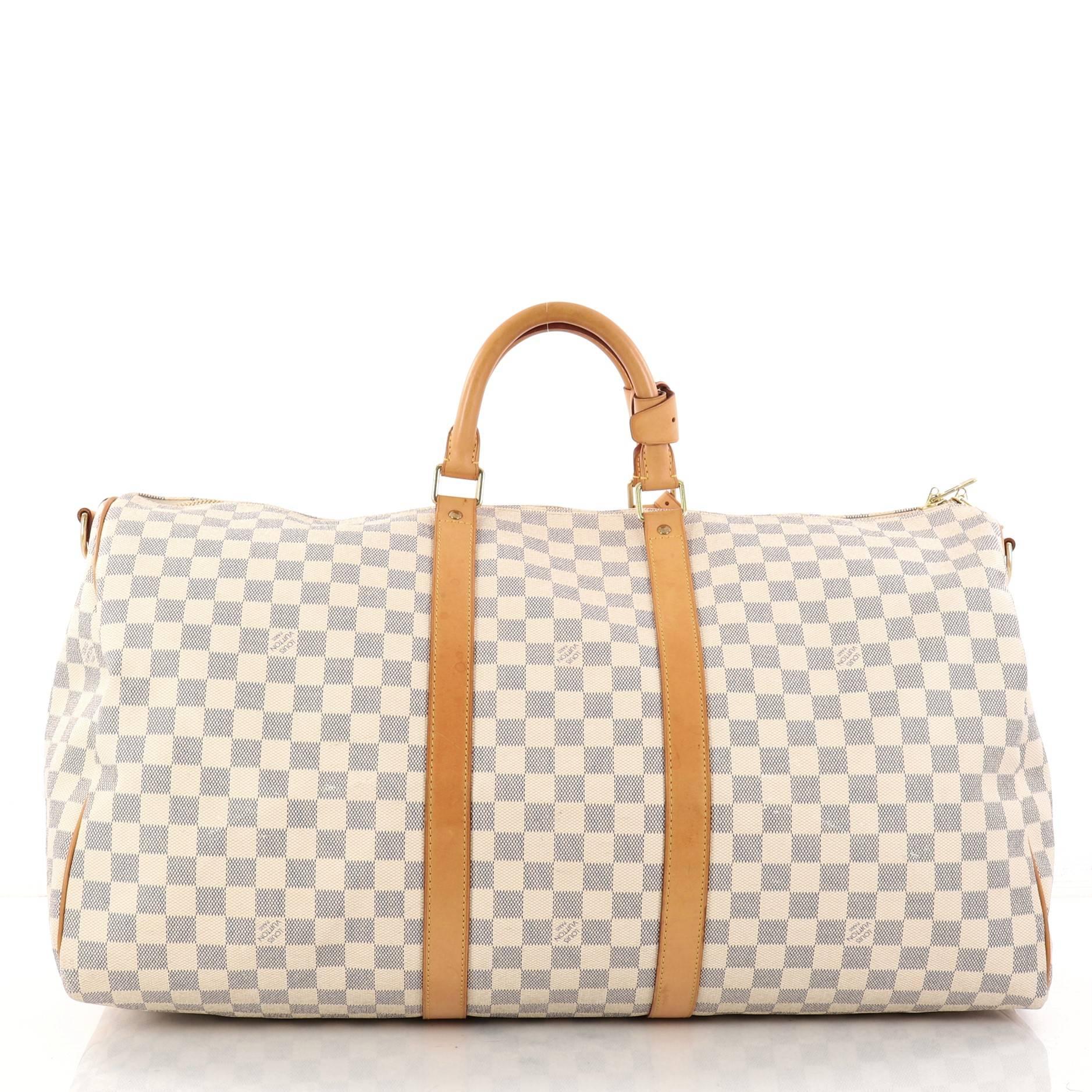 Women's or Men's Louis Vuitton Keepall Bandouliere Bag Damier 55