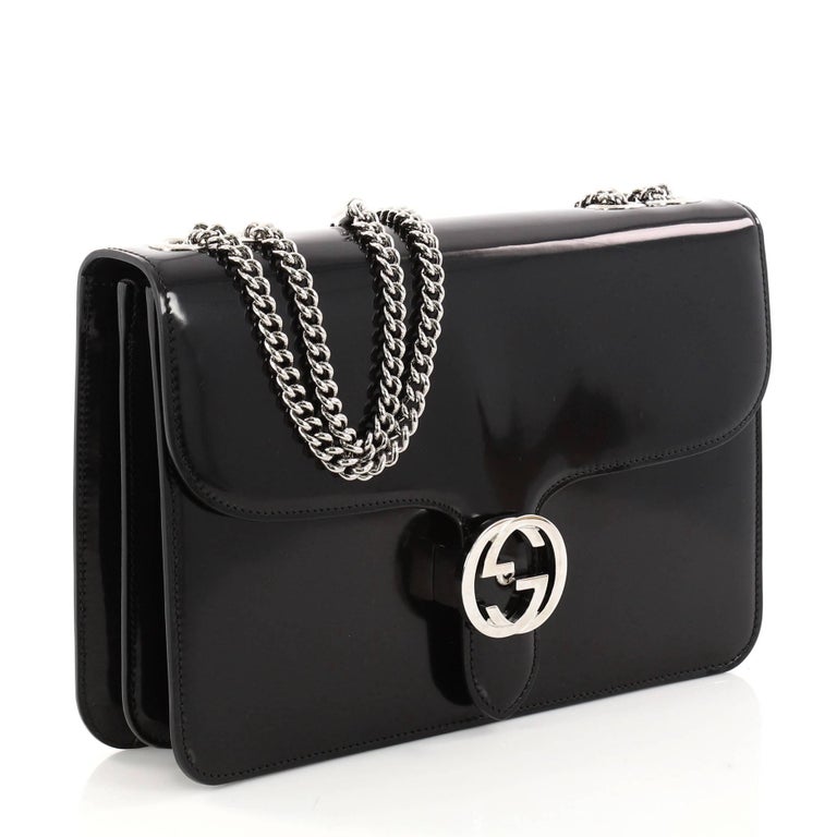 Gucci Interlocking Shoulder Bag Patent Medium at 1stDibs gucci