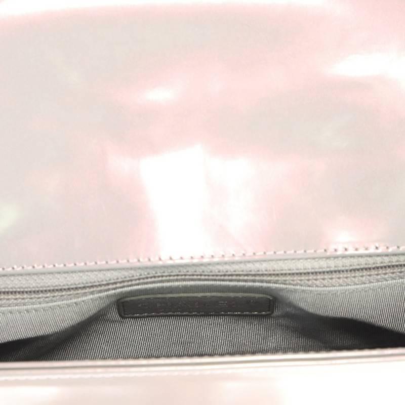 Gray Chanel Reverso Boy Flap Bag Glazed Iridescent Calfskin Old Medium
