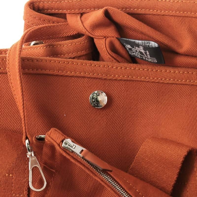 Hermes Valparaiso Handbag Toile and Leather MM 4