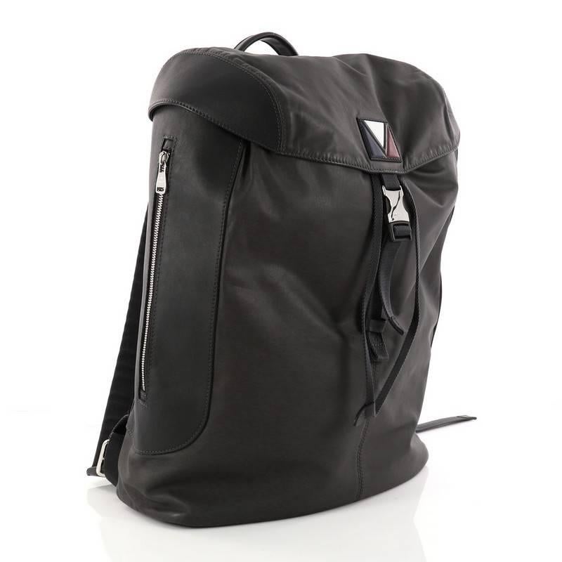 Black Louis Vuitton Pulse Backpack Leather and Nylon