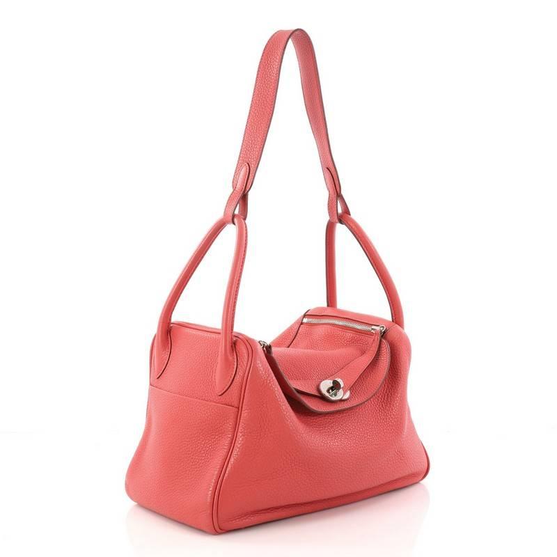Orange Hermes Lindy Handbag Clemence 30