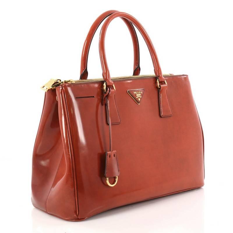 Red Prada Double Zip Lux Tote Spazzolato Leather Medium