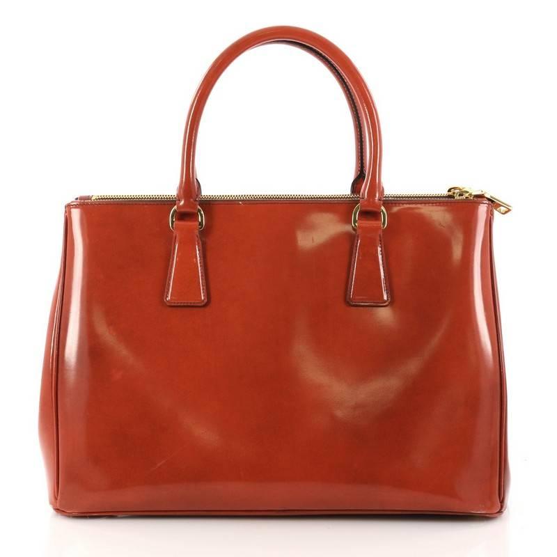 Women's Prada Double Zip Lux Tote Spazzolato Leather Medium