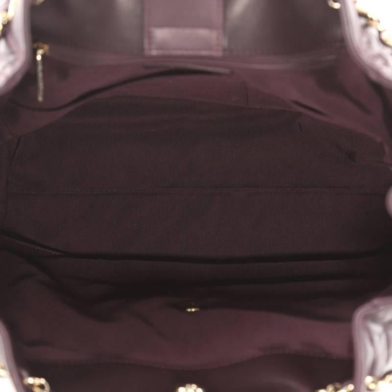 Women's or Men's Chanel Drawstring CC Lock Quilted Lambskin Medium Bucket Bag 