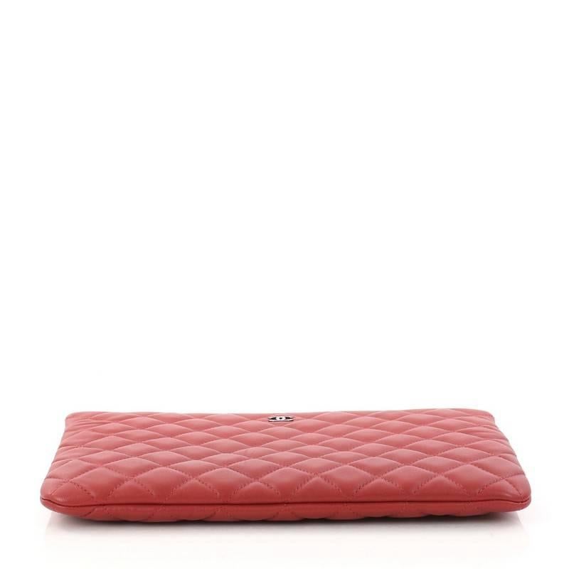 Chanel Quilted Lambskin Medium O Case Clutch  In Good Condition In NY, NY