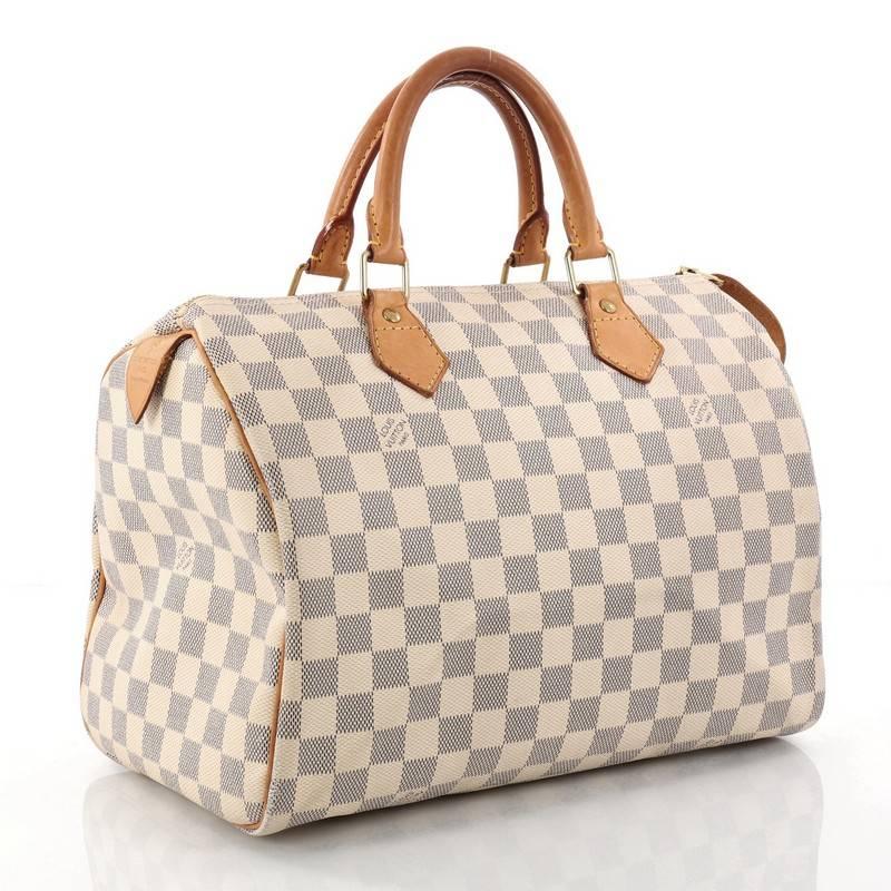 Beige Louis Vuitton Speedy Handbag Damier 30