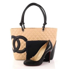 Chanel Cambon Tote Quilted Leather Large