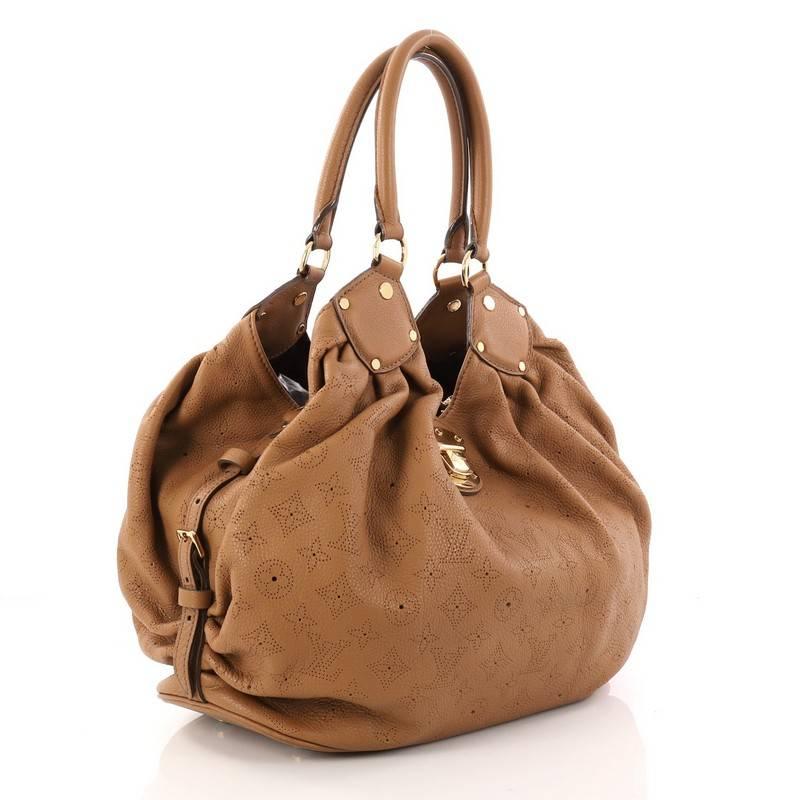 Brown Louis Vuitton L Hobo Mahina Leather