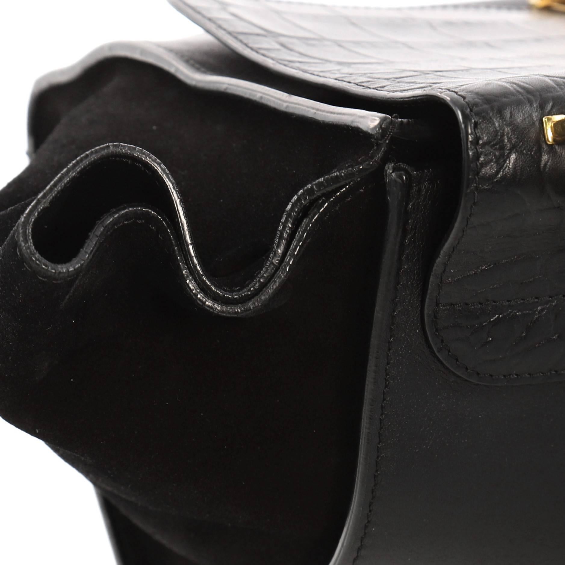 Celine Trapeze Handbag Crocodile Embossed Leather Medium  1