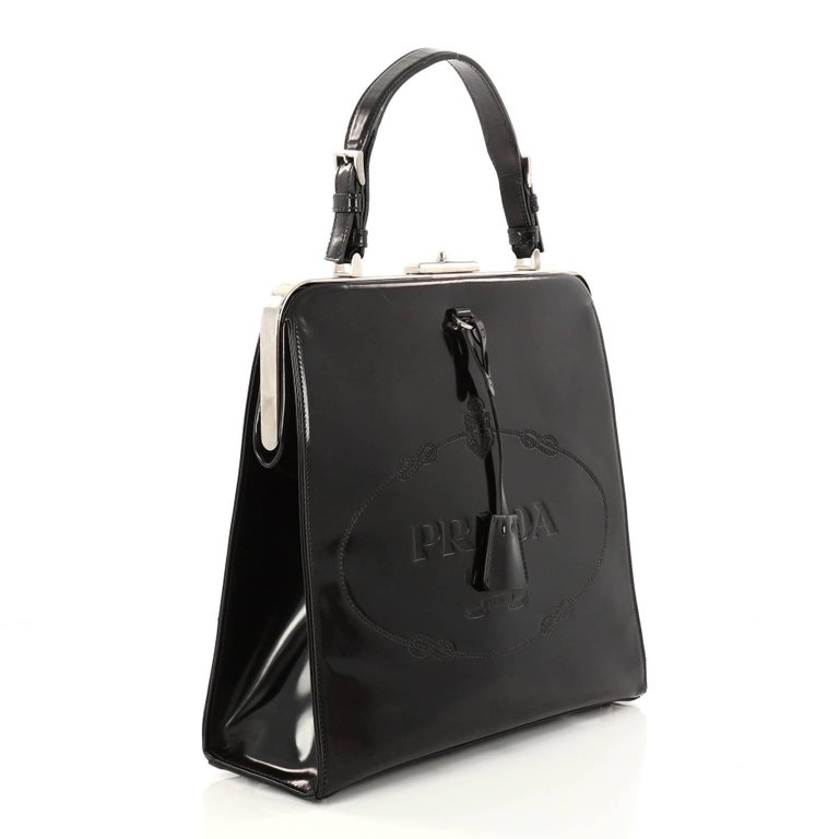 Prada Frame Handle Bag Spazzolato Leather Small at 1stDibs prada