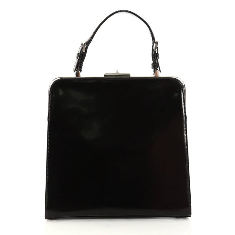 Prada Frame Handle Bag Spazzolato Leather Small at 1stDibs prada