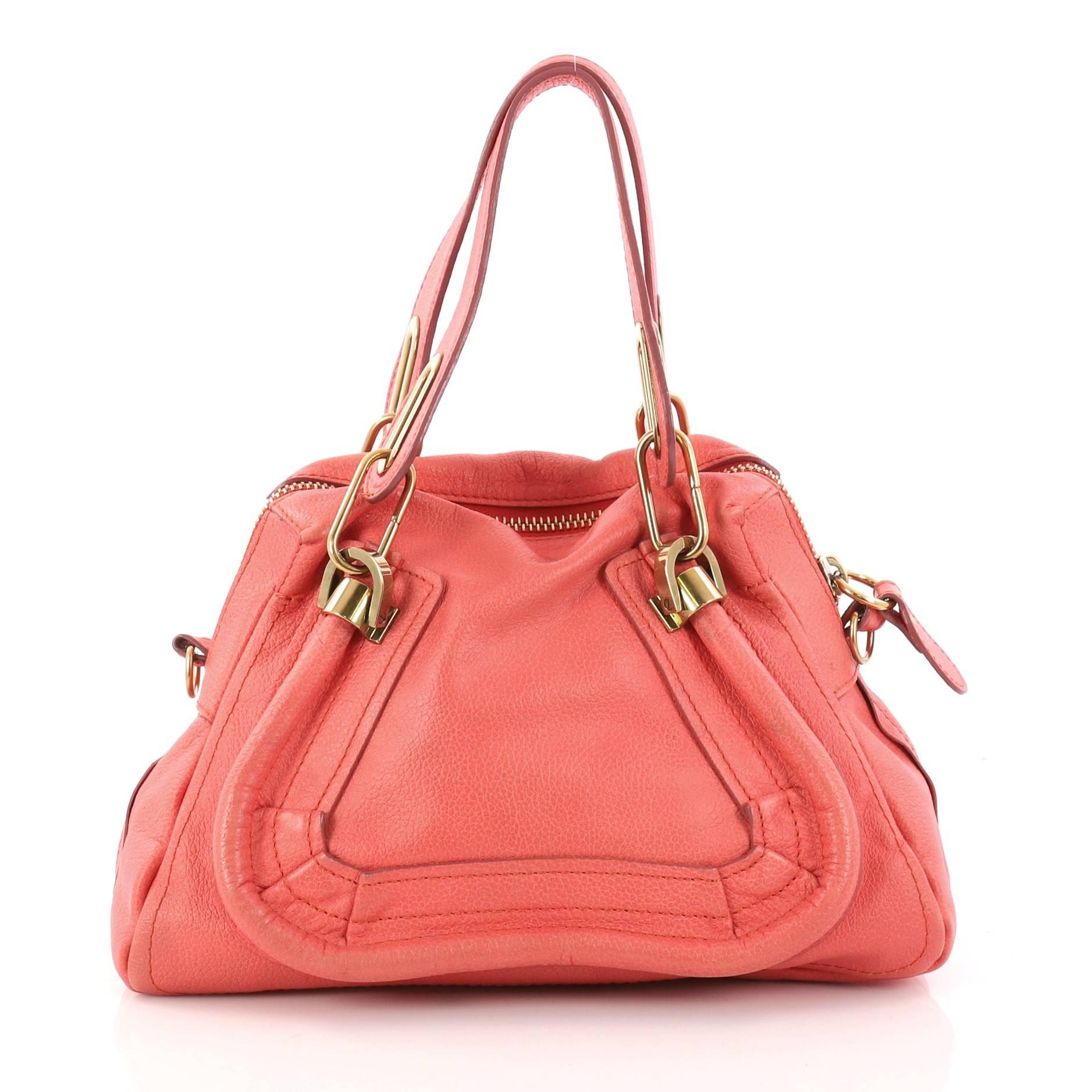  Chloe Paraty Top Handle Bag Leather Small In Good Condition In NY, NY