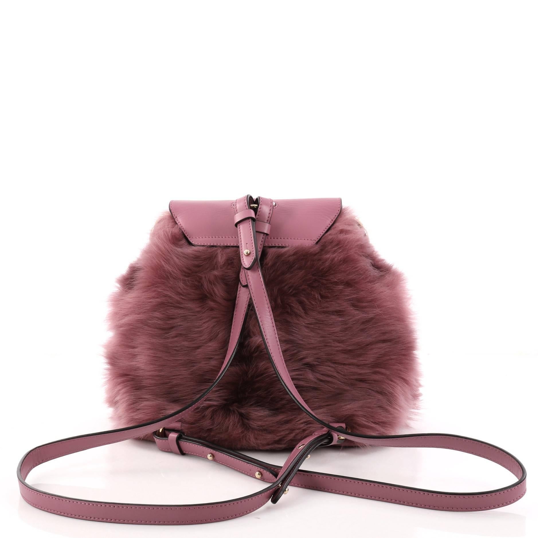 Christian Louboutin Lucky L Convertible Backpack Fur with Leather In Good Condition In NY, NY
