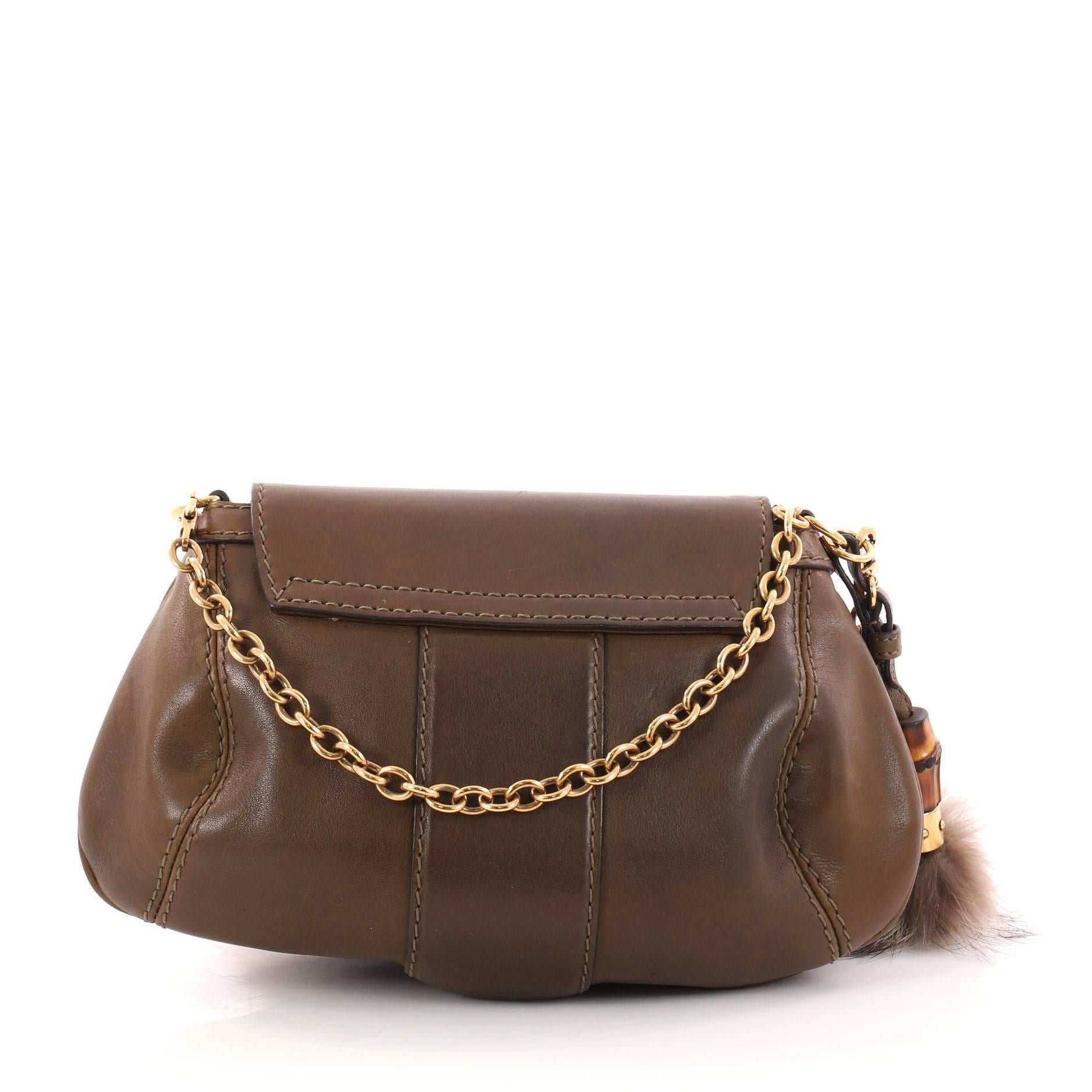 Gucci Smilla Chain Shoulder Bag Leather Small  In Fair Condition In NY, NY