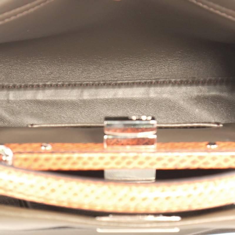 Black Fendi Peekaboo Handbag Leather with Python Whipstitch Mini