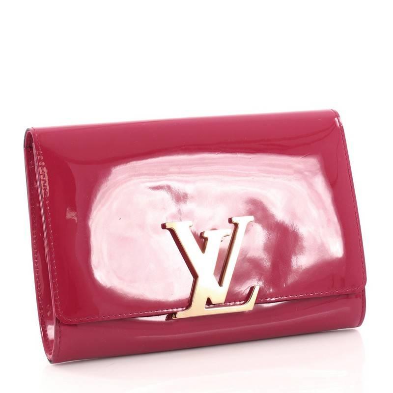 Red Louis Vuitton Louise Clutch Patent MM