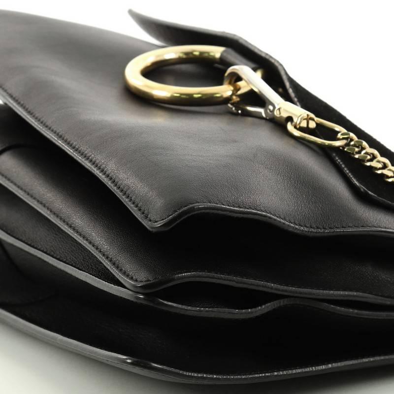 Women's Chloe Faye Shoulder Bag Leather and Suede Medium