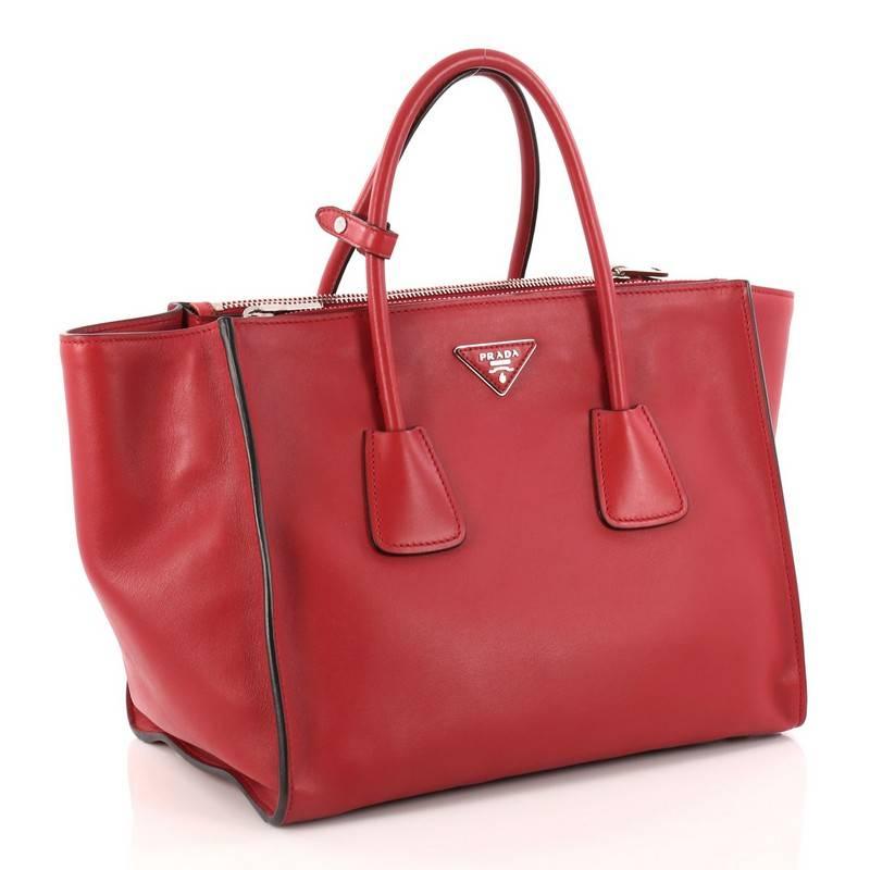 Red Prada Twin Pocket Tote City Calfskin Large