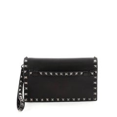 Valentino Rockstud Flap Clutch Leather Small
