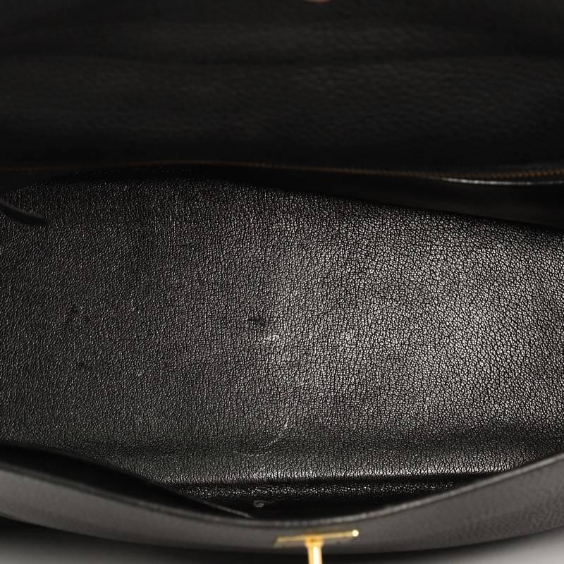 Hermes Kelly Handbag Black Ardennes with Gold Hardware 40 5