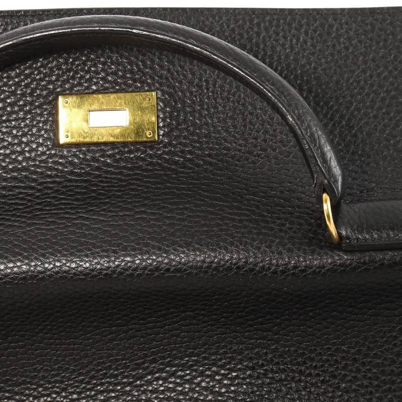 Hermes Kelly Handbag Black Ardennes with Gold Hardware 40 4