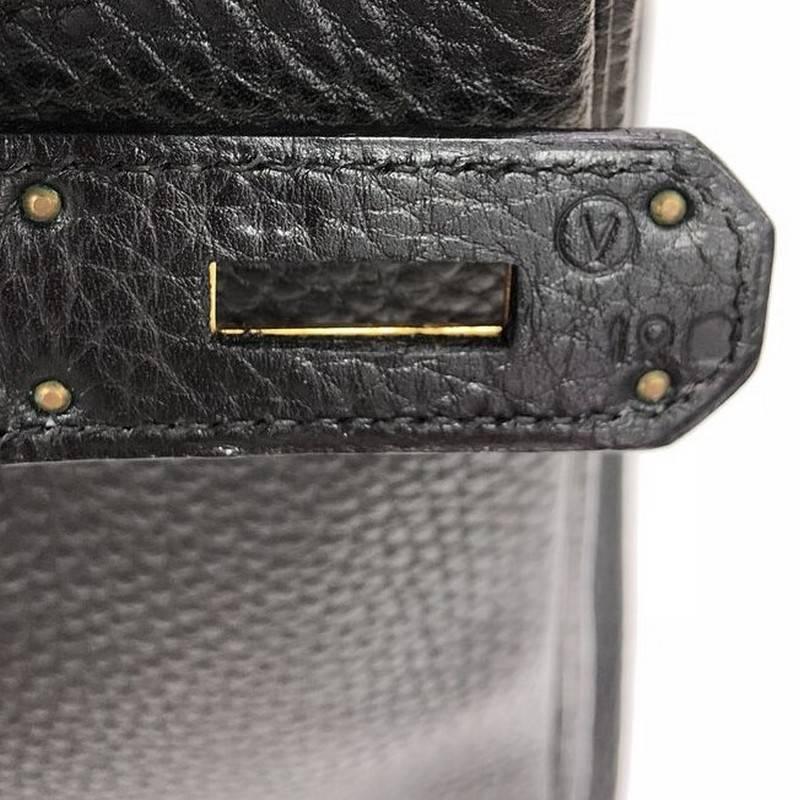 Hermes Kelly Handbag Black Ardennes with Gold Hardware 40 6