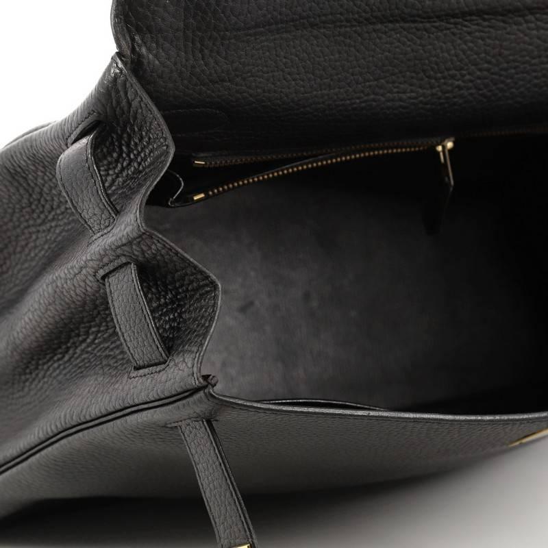 Hermes Kelly Handbag Black Ardennes with Gold Hardware 40 3