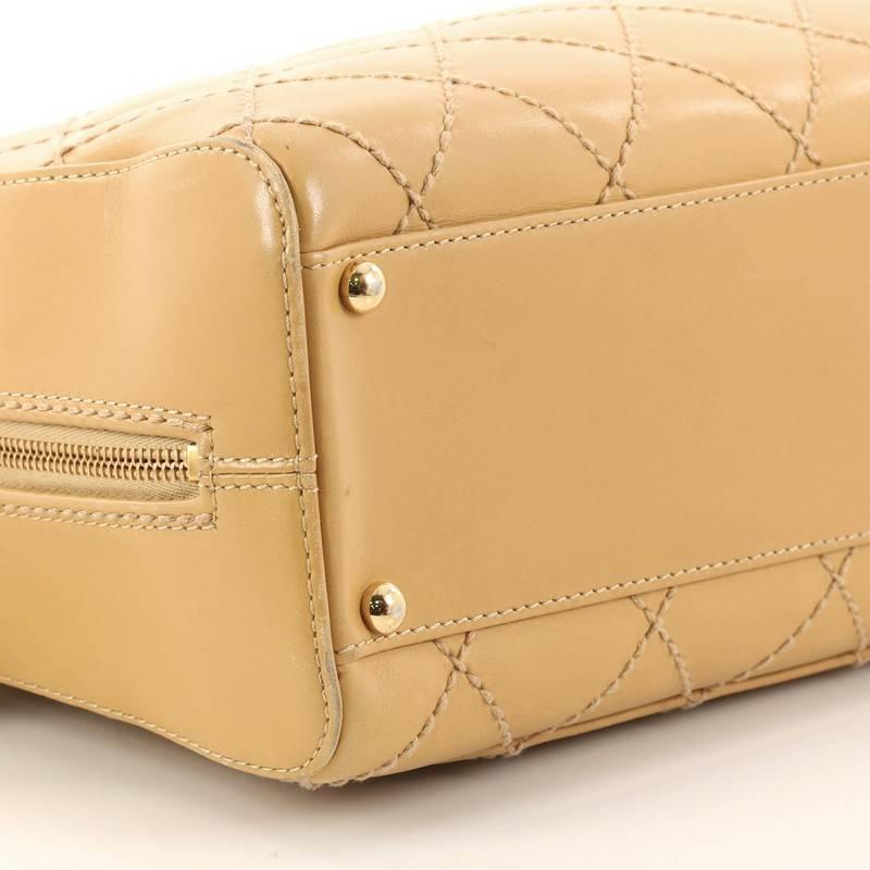 Chanel Surpique Zip Around Satchel Quilted Leather Medium 1