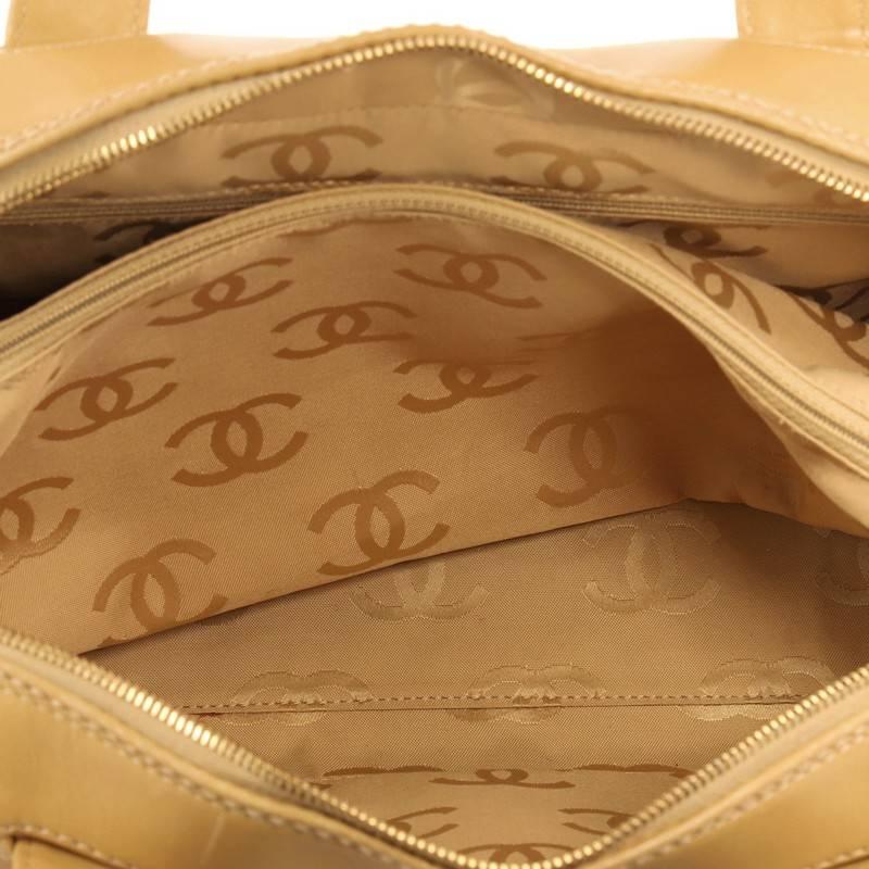 Chanel Surpique Zip Around Satchel Quilted Leather Medium 3