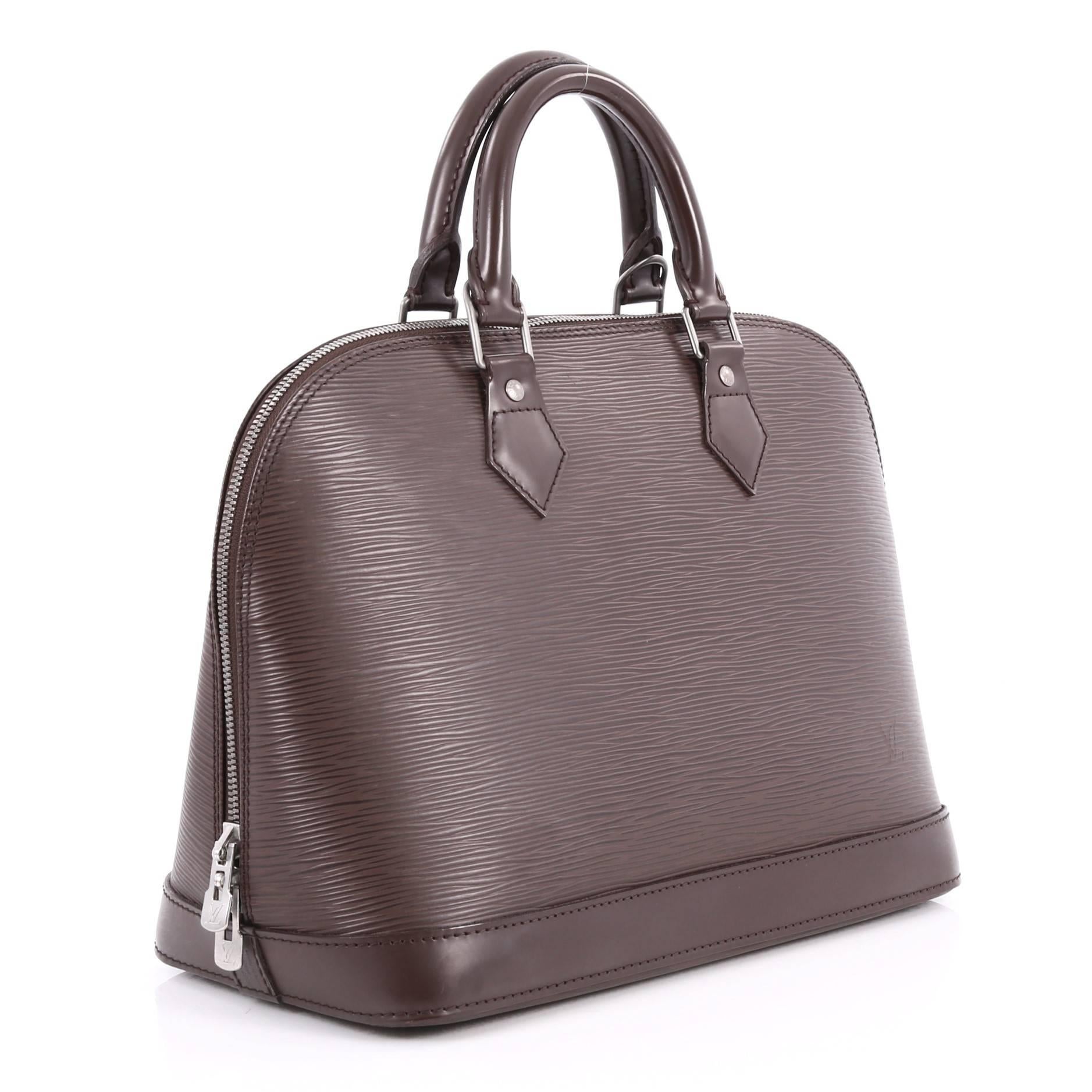 Gray Louis Vuitton Vintage Alma Handbag Epi Leather PM