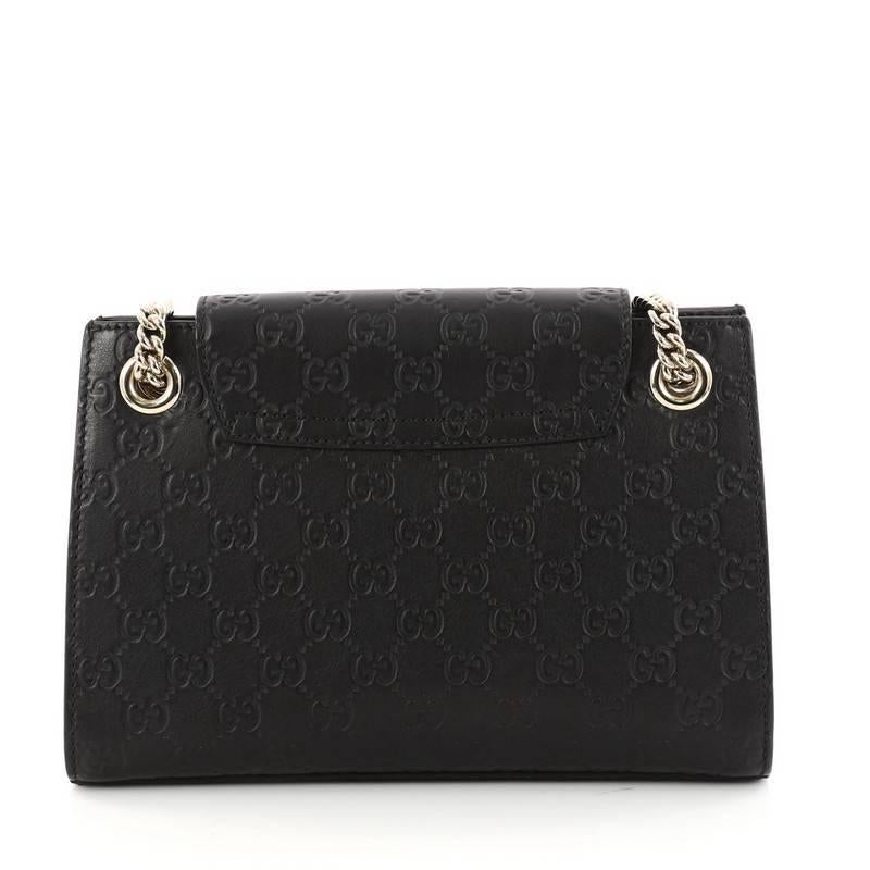 Gucci Emily Chain Flap Shoulder Bag Guccissima Leather Small In Good Condition In NY, NY