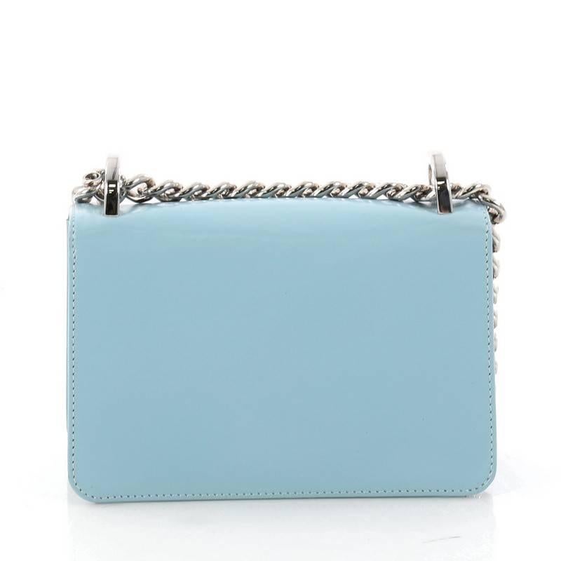 Blue Christian Dior Diorama Club Flap Bag Leather Small 