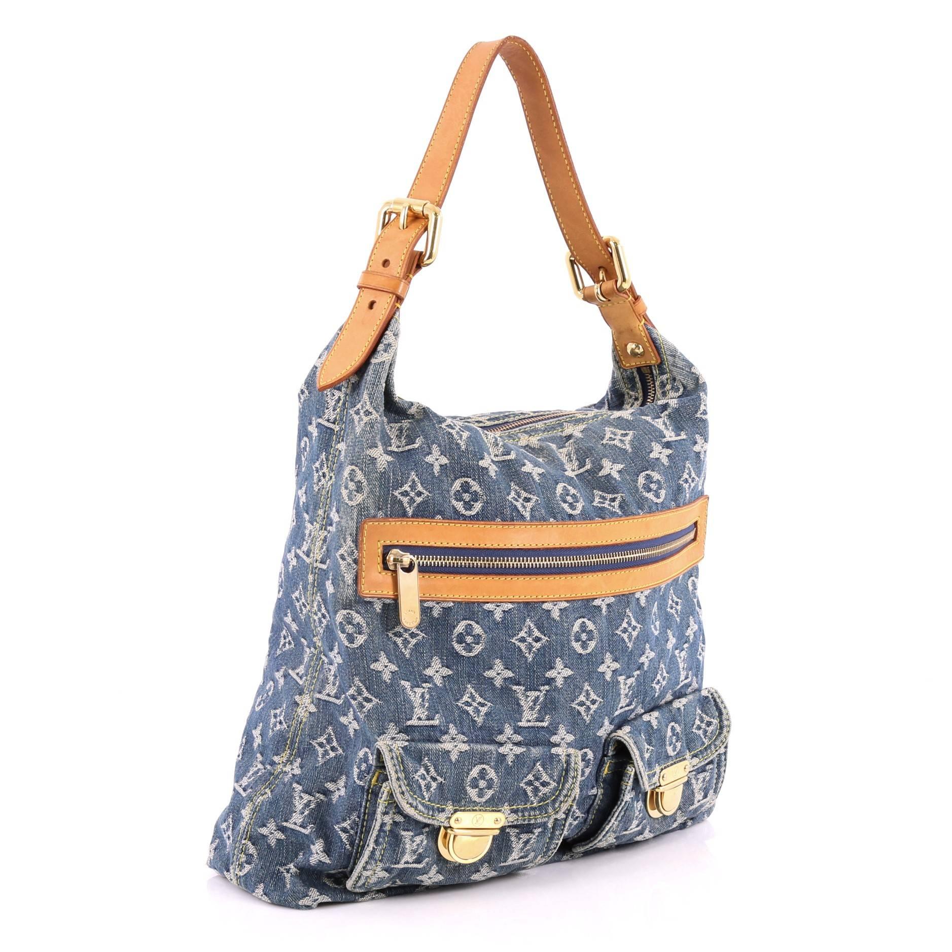 Gray Louis Vuitton Baggy Handbag Denim GM
