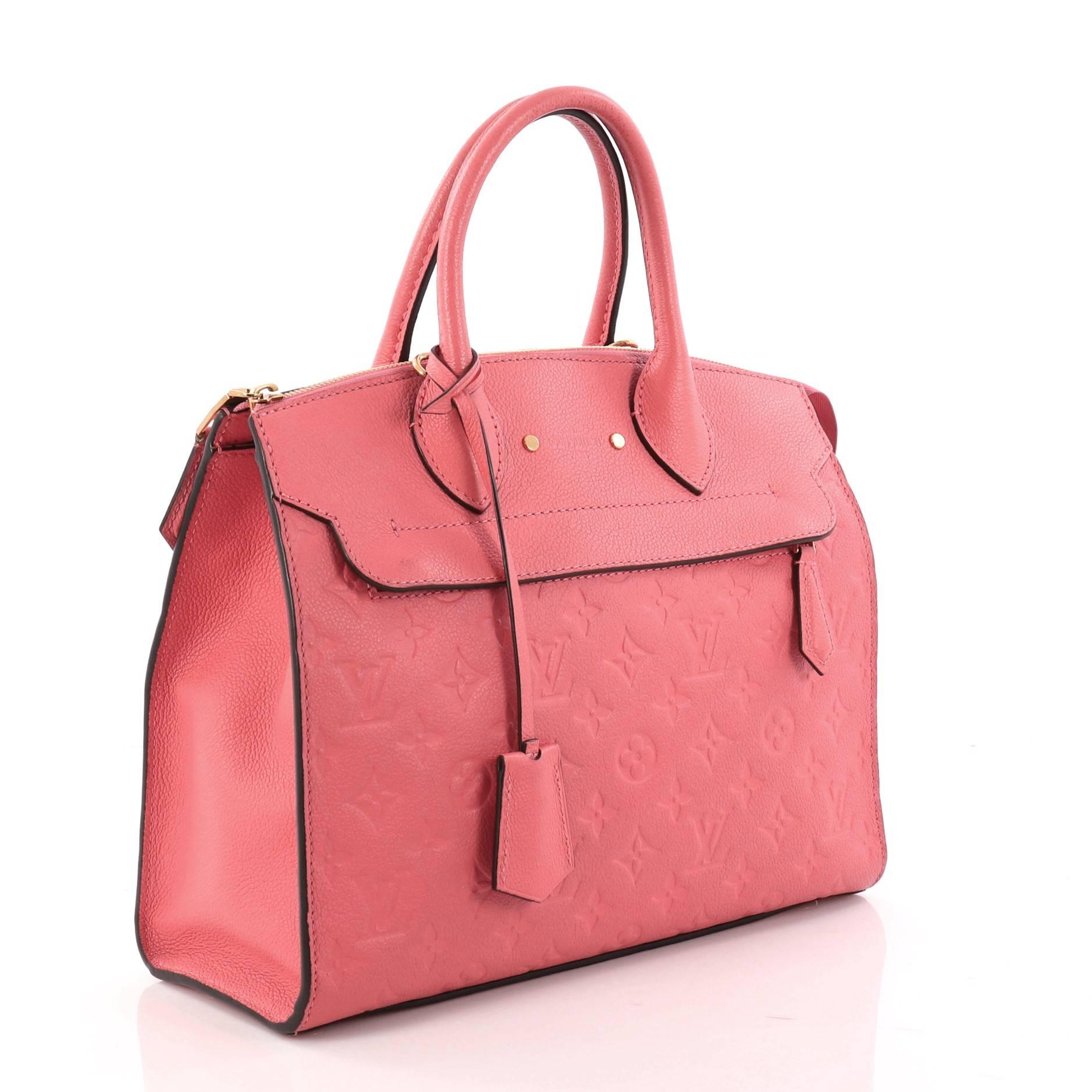 Pink  Louis Vuitton Pont Neuf Handbag Monogram Empreinte Leather MM
