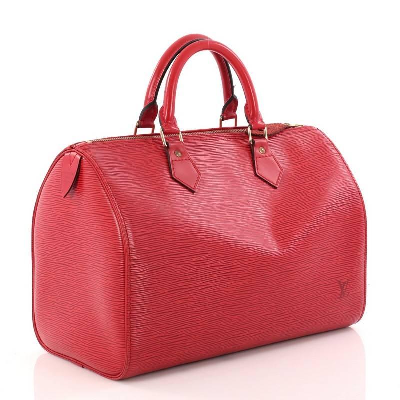 Red Louis Vuitton Speedy Handbag Epi Leather 30