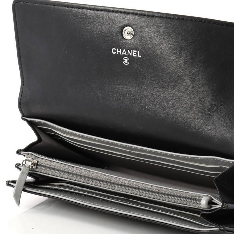 Chanel CC Gusset Flap Wallet Camellia Lambskin Long 2