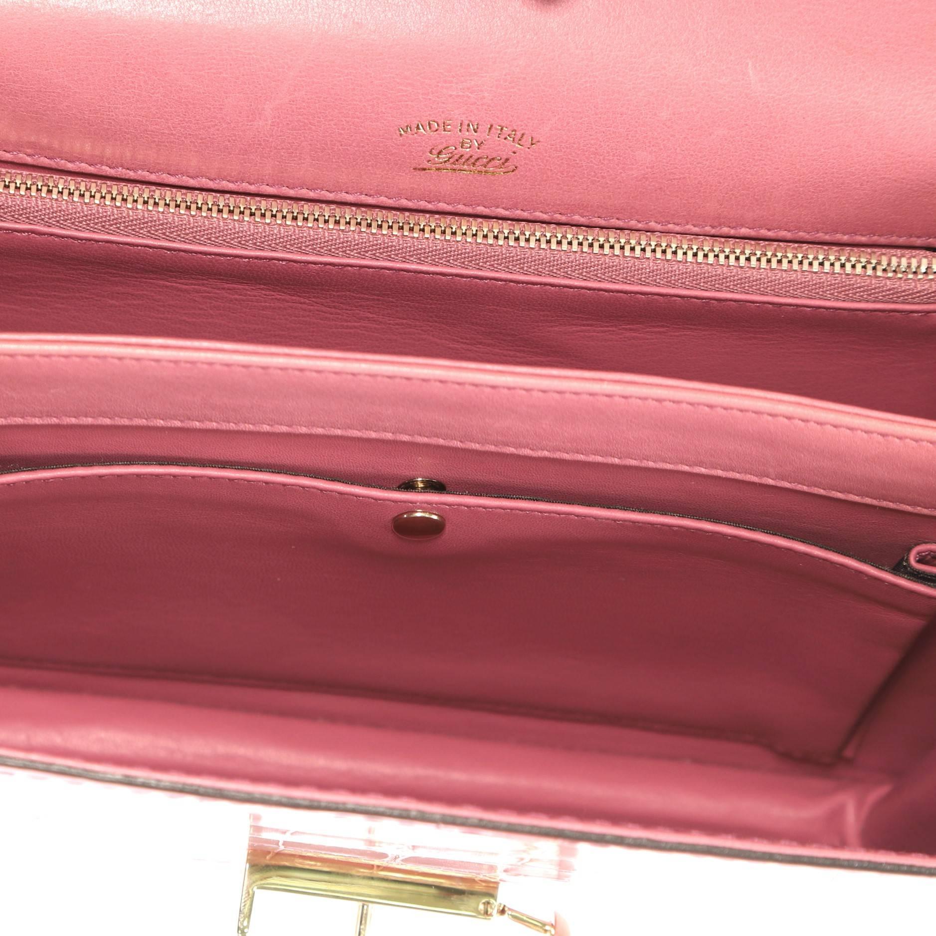 Women's Gucci 1973 Flap Top Handle Bag Crocodile Medium