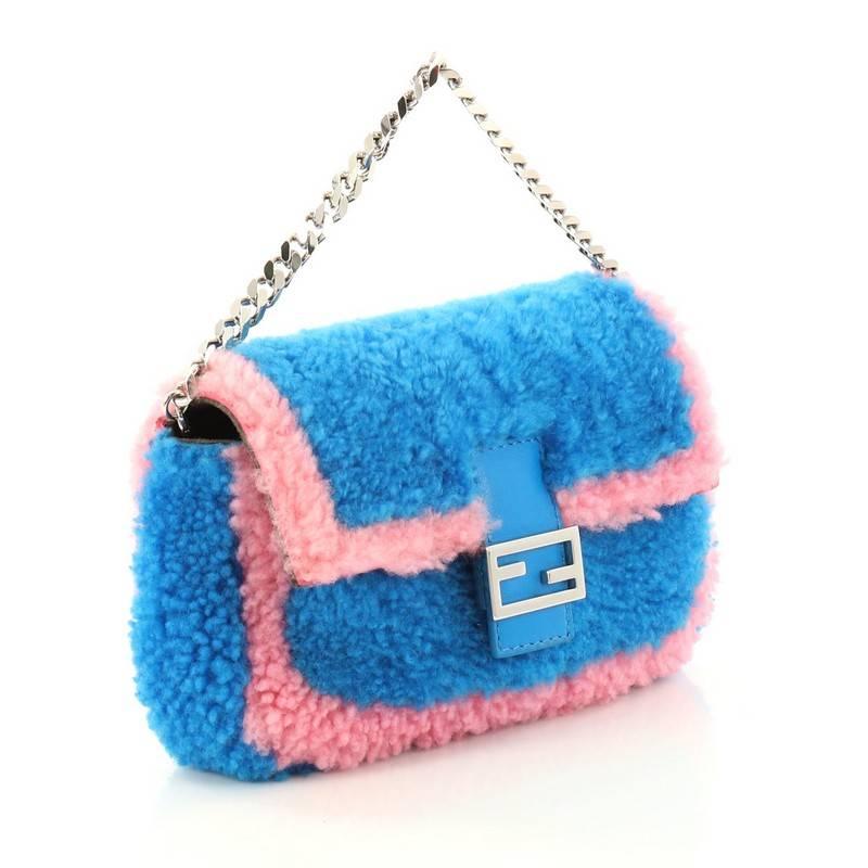 fendi mini baguette shearling