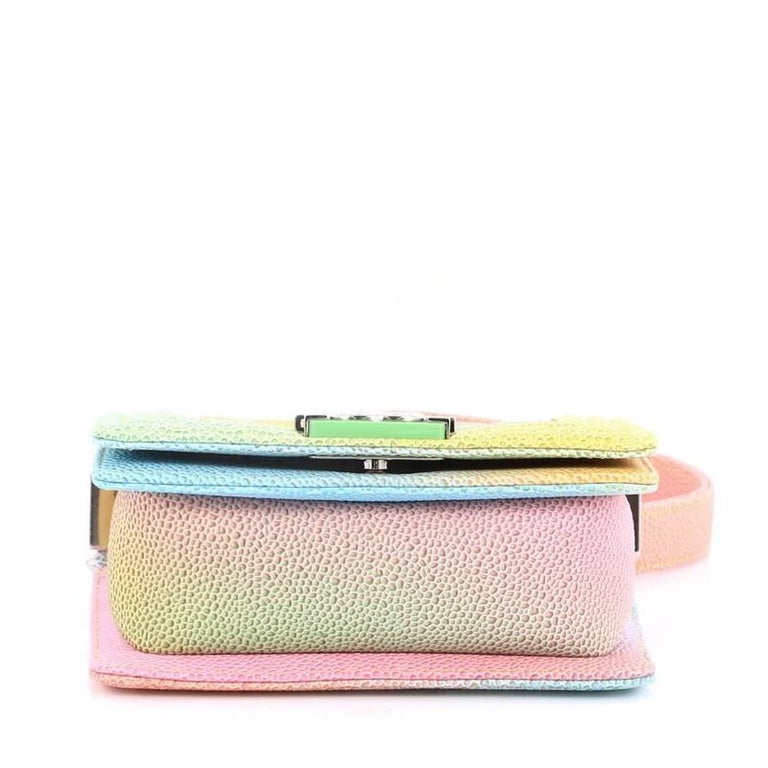 Chanel Cuba Rainbow Boy Flap Bag Quilted Painted Caviar Mini At 1stDibs 