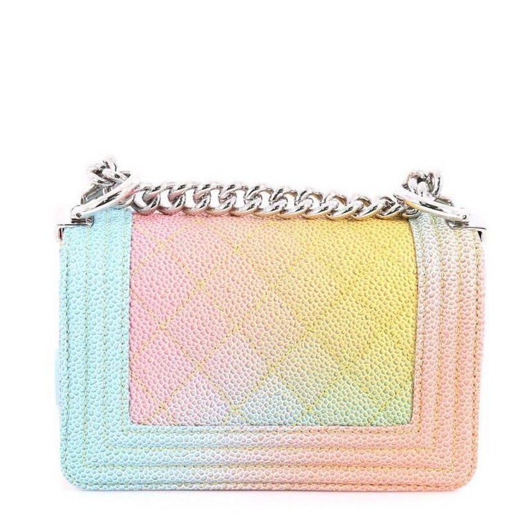 Chanel Cuba Rainbow Boy Flap Bag Quilted Painted Caviar Mini At 1stDibs 