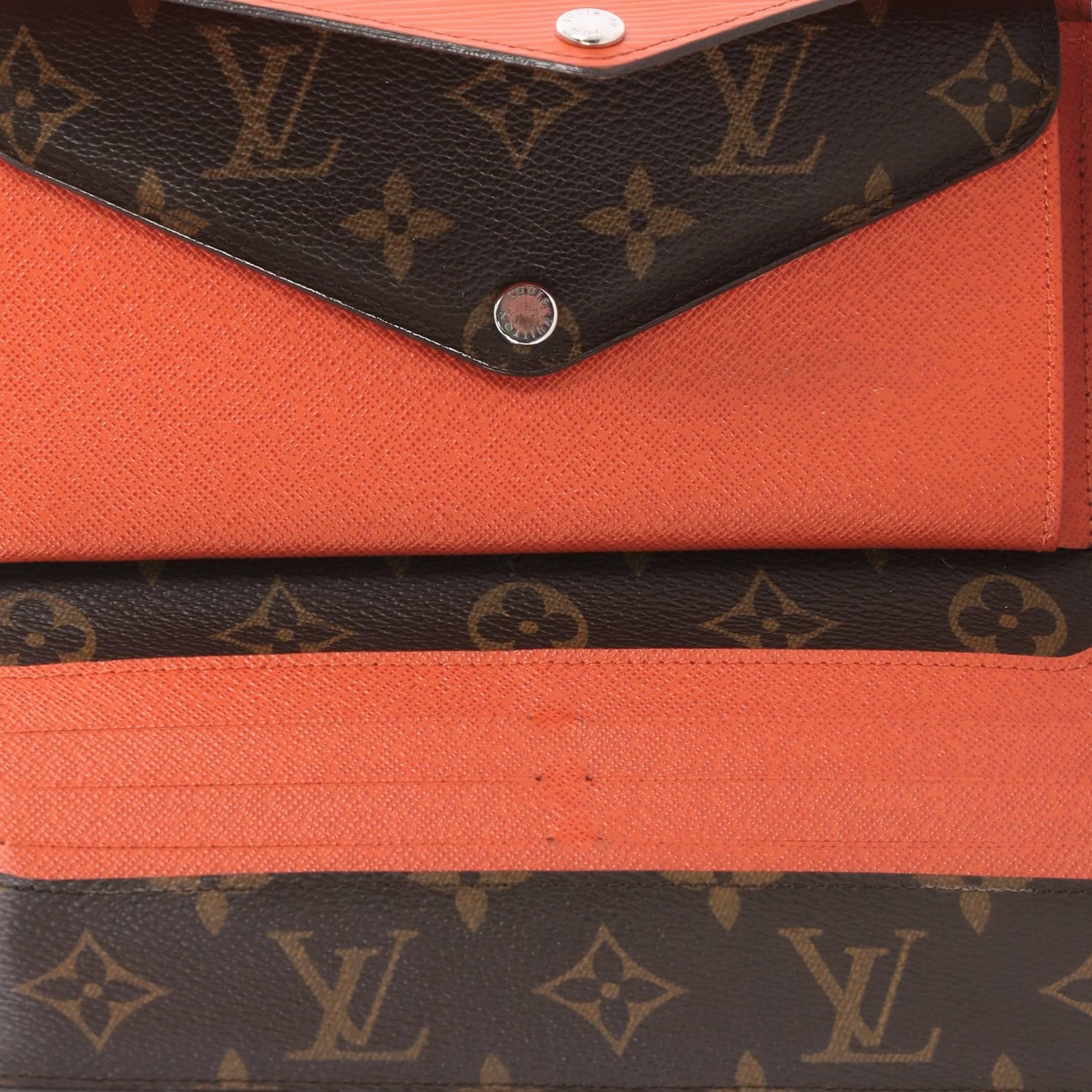 Brown Louis Vuitton Marie-Lou Monogram Canvas and Epi Leather Long Wallet 