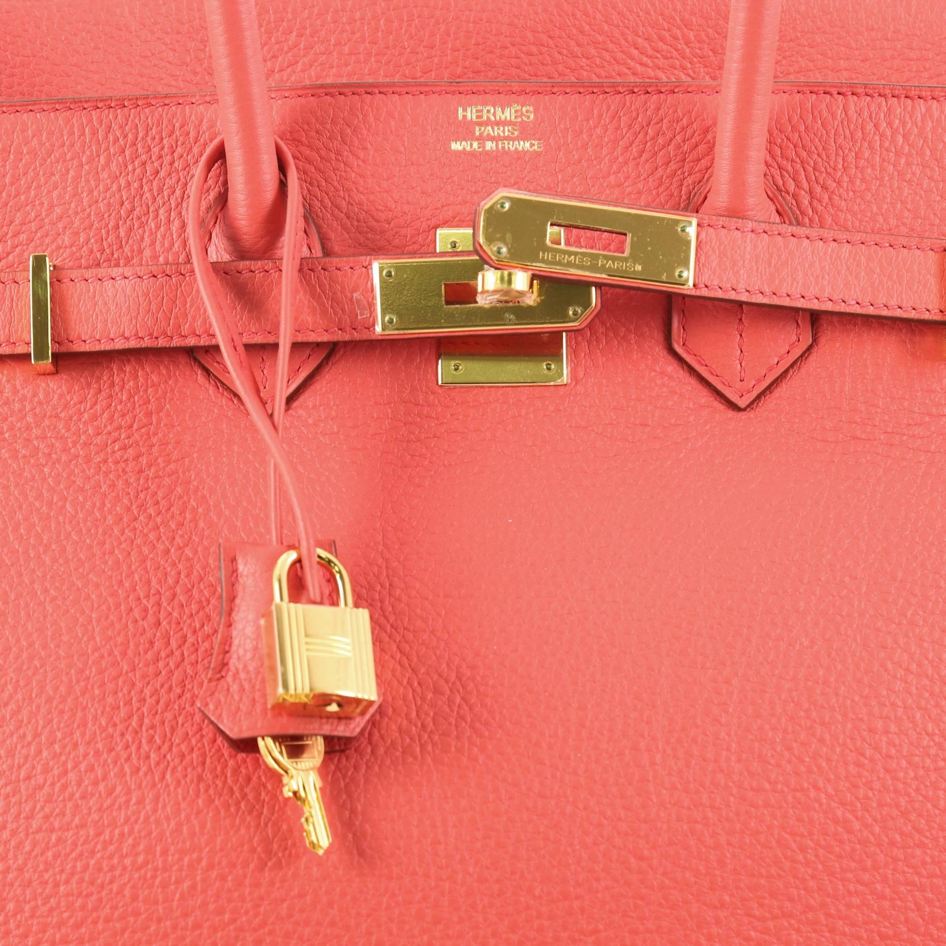 Hermes Birkin Handbag Bougainvillea Togo With Gold Hardware 35 1