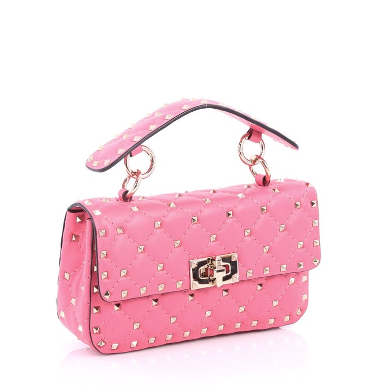 Valentino Rockstud Spike Flap Bag Quilted Leather Small at 1stDibs