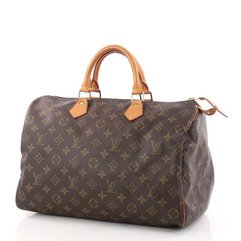 Louis Vuitton Speedy Handbag Monogram Canvas 35 In Good Condition In NY, NY